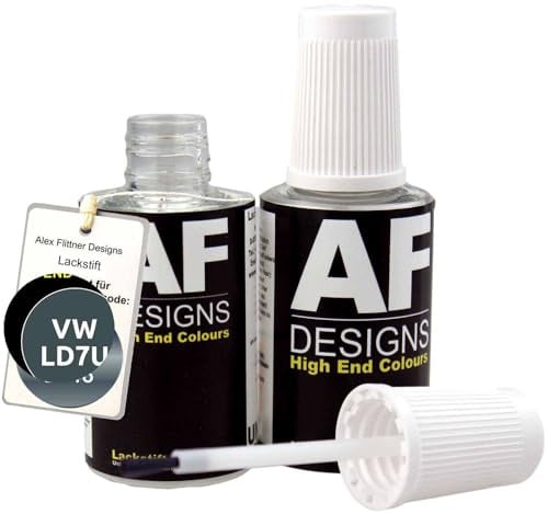 Alex Flittner Designs Lackstift für VW Offroad Grey Metallic LD7U 2x20 ml | Lackstift Set geeignet für Farbcode: LD7U und Farbname: Offroad Grey Metallic