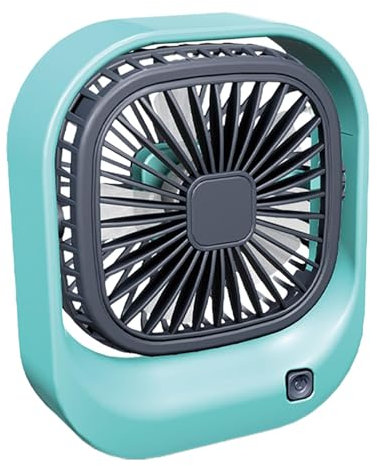 Ventilador pequeño para escritorio, ventilador de escritorio, pequeño ventilador recargable USB cuadrado | ventilador ajustable, portátil para trabajo, estudiantes, exterior, verano
