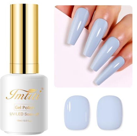 Imtiti Blau UV Nagellack, 15ML Baby Blau UV Gel Nagellack Soak Off Led Gel Nail Polish Frühling Sommer DIY Nagel Kunst Starter Maniküre Salon