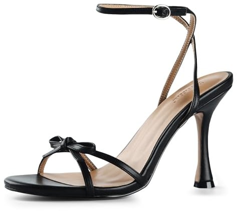 iiimmu Women's Bow Heels 4 IN Stiletto Heeled Sandals for Women | Round Open Toe