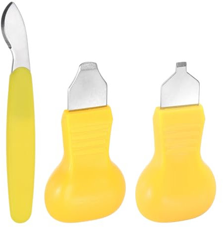 QUARKZMAN Outil de Démontage du Couvercle Arrière de Montre, Ensemble de 3 Couteaux pour le Remplacement de la Pile de Montre, Réparation et Ouverture du Boîtier Arrière de Montre, Jaune
