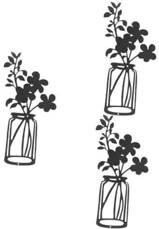 STOBAZA 3St hängende Blumenvase Wanddekoration wanddeko schlafzimmer wanddeko metall Wanddekoration im Esszimmer Esszimmerdekoration für die Wand Vintage-Dekor Wandkunst-Dekor Wandvase
