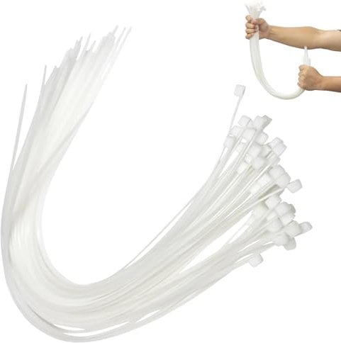 Eastrise Cable Ties,Thick Heavy Duty Large Strong Nylon Plastic Self Locking,450mm×4.8mm,(17.72 inch/45 cm) Extra Long Zip Tie Wraps(50 Pack/White)