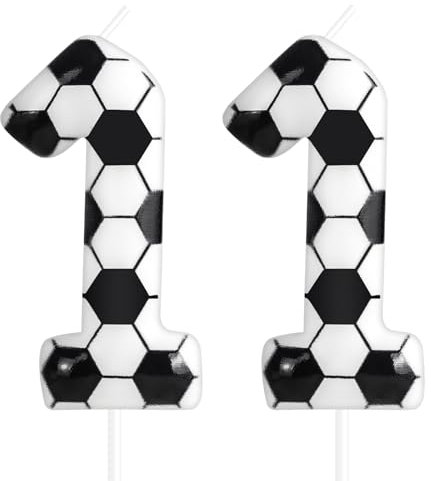 Zolunu Soccer Themed 11th Birthday Cake Candle, Number 11 Candle, Sport-Themed Party Decorations Supplies