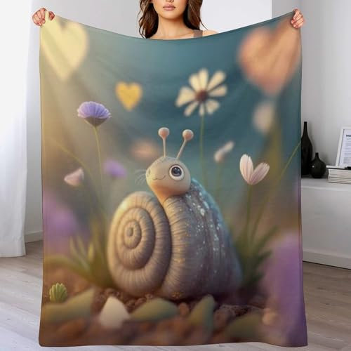 VFSAfiwaf 3D-Schnecken, superweiche Decke, gemütliche und warme Decke für Sofa oder Bett, Flanell, maschinenwaschbar, bequem und stilvoll (100 x 130 cm)