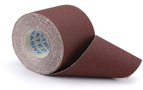 Schleifpapier Rolle 100 mm x 10 m für Holz und Wände, fein Schleifpapier, Körnung 80