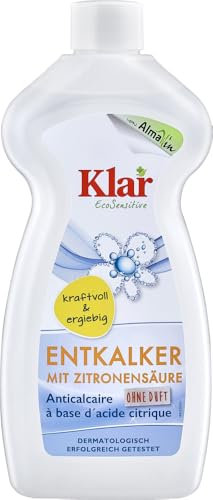 Klar eco Sensitive Bio Entkalker mit Zitronensäure 12 x 500ml, ohne Duft, für alle Haushaltsgeräte, vegan