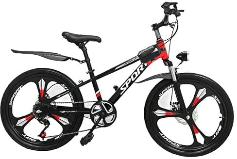 7 Speed Kids Bike, Unisex Mountain Bike, 20” 22 Road Bike, Sport Bicycle, Cycle, Suspension, 7 Gears, Magnesium Wheels, Dual Disc Break, Headlight, Tool Kit, 6 to 12 Year Old New! (20 Inch)