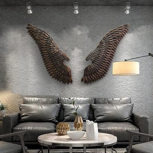 Hängende Metallflügel-Wanddekoration, Große 3D-Engelsflügel-Wanddekoration, Für Zuhause, Schlafzimmer, Wohnzimmer, Garten,003
