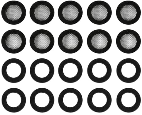 Laroal 10 Pack 3/4 Shower Head Filter Gasket and 10 Pack Rubber Washer Anti-Leakage For 1/2 Fixed Shower Head/Handheld Shower Hose Faucet Pipe