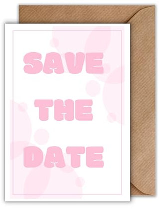 WBdesignz Save the Date Karte Hochzeit – Einladung im modernen Design in Rosa – Hochzeitsankündigung, Verlobung, Event Planung – DIN A6, hochwertiges Papier, Umschlag inklusive