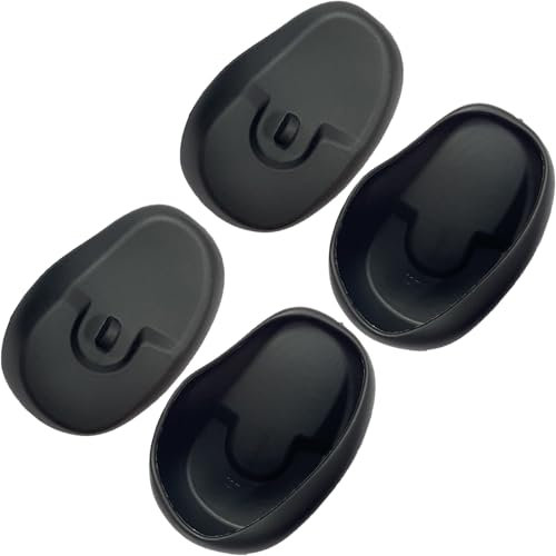 Lot de 4 cache-oreilles en silicone pour la douche, réutilisables et imperméables pour teinture des cheveux, douche, bain Noir
