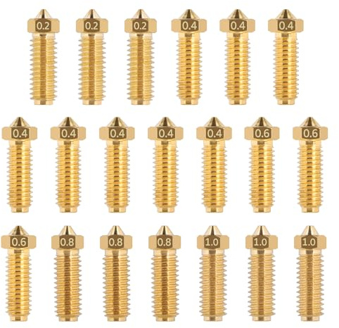 LALAGO 20 Stück Düsen für Anycubic Kobra 3/Kobra S1 3D Drucker Düsen Nozzle | 3D Druck Nozzle für Anycubic Kobra 3, Kobra 3 Combo, Kobra S1, Kobra S1 Combo (8x0,4mm, 3x0,2mm, 3x0,6mm, 3x0,8mm, 3x1,0mm)