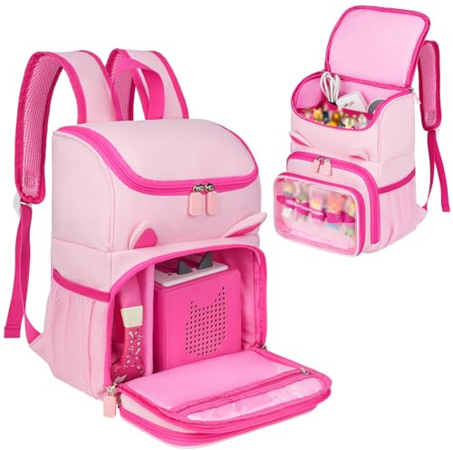 Jaffzora Carry Bag, Compatible with Toniebox Starter Set, Travel Storage Bag, Suitable for Tonies Figures, Tonies Headphones and Accessories, pink, 9 x 5 x 11.6