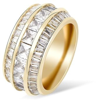 14k Gold Radiant Cut Emerald Cut Ring, dreistufige Mossanit-Männer Hip-Hop-Ring, dreifach den Charme, dreifach the Wow, Vatertagsgeschenke für Papa
