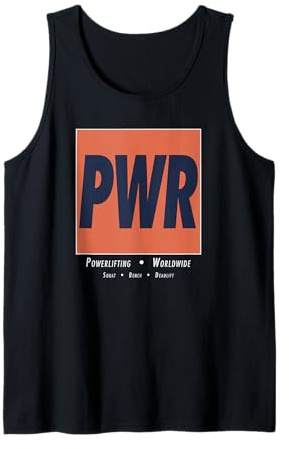 PWR Box Logo - Powerlifting Worldwide - Squat Bench Deadlift Tank Top