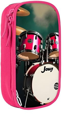AYYQWE Jazz-Trommel-Druck, praktisches Federmäppchen, mehrere Fächer, Büro, Reisen, Schule, Kunst, Alltagsbedarf, rose, Einheitsgröße, Packtasche