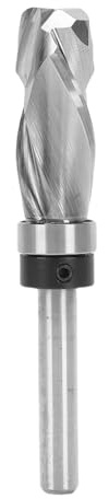 Fafeicy 1/4-Zoll-Schaft, Extra Langer Kompressionsfräser für Bündiges Trimmen, Wolframstahl, CNC-Spiral-Up-Down-Cut-Fräser mit Oberlager Zum Holzschneiden, Sperrholz, MDF, Hartplastik