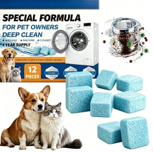 12 Pcs Nettoyant Machine A Laver Le Linge Washing Machine Cleaner,Élimine Résidus Saleté Odeurs Maintient L'intérieur Votre Lave Propre,Applicable à La Plupart Des Machines à Laver Du Marché