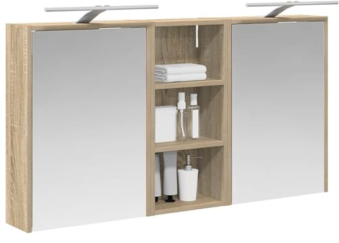 vidaXL Badezimmerschrank-Set 3 pcs 116 x 16 x 62,5 cm Holzwerkstoff, Elegante Badezimmeraufbewahrung, modernes Schrankset, stylische Wandregale, schicke Möbel, luxuriöse Details