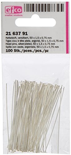 Efco 2163791 Kopfstifte 50 x 1,5 x 0,75 mm 100 Stück versilbertes Metall, 3 x 3 x 2 cm