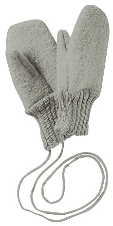 Disana Baby-Fäustlinge aus gekochter Wolle,M,Grau