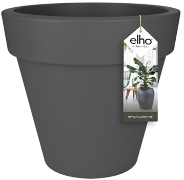 elho Pure Round 40 - Blumentopf für Innen & Außen - Ø 39.0 x H 35.7 cm - Schwarz/Anthrazit