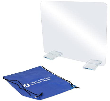 AFH Webshop T-Spiegel® Premium | Mittel | 49,5 cm x 38,5 cm | Spiegel (Standfüße: transparent | ohne Bildkarten) | inkl Tragetasche