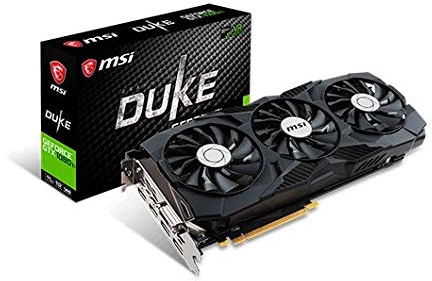 MSI GTX 1080 Ti DUKE 11G OC Scheda Grafica da 11 GB GDDR5X VR Ready Graphics Card, 3584 Core, 1531MHz GPU, 1645MHz Boost, Nero
