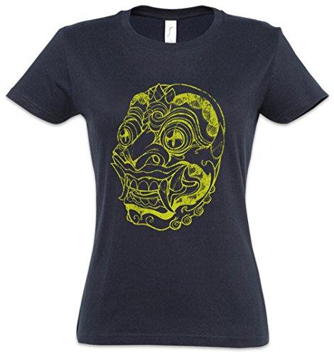 Urban Backwoods Chinese Dragon Head II Damen T-Shirt Blau Größe XS