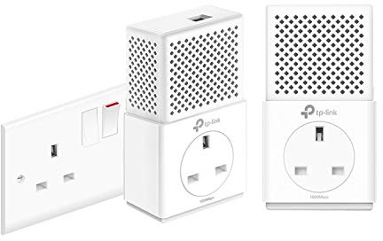 TP-Link TL-PA7010PKIT 1-Port Gigabit Passthrough Powerline Starter Kit, Data Transfer Speed Up to 1000 Mbps, Ideal for HD/3D/4K Video Streaming UK Plug (Renewed)