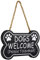 SANY DAYO HOME Dogs Welcome People Tolerated 10 x 6 inches Funny Wood Signs Bone Shape Dog Rules Decorative Plaque with Hanging Rope for Wall, Front Door Decor