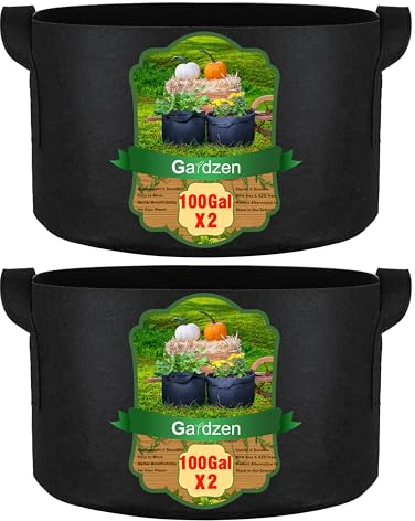 gardzen Pflanzbeutel, 2 Stück, 300 l, Belüftung, Stofftöpfe mit Griffen, Topf für Pflanzen