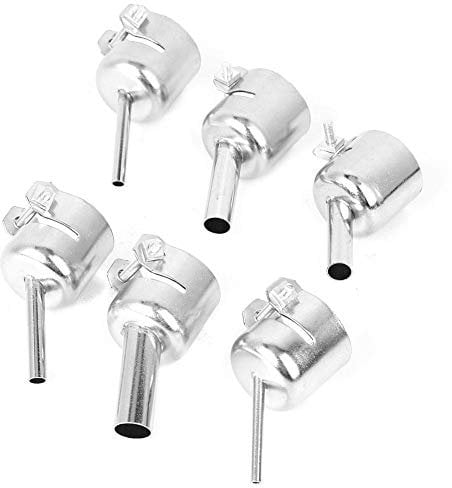 Oblique Nozzle 861DW, 6PCS Heat Gun Nozzles Kits for Hot Air Gun Soldering Desoldering Station Accessories Heat Resisting Nozzles Tool