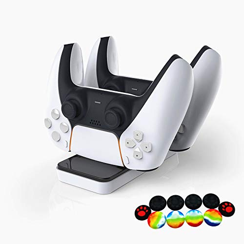 Chargeur de manette pour PS5 Playstation 5, station de charge rapide portable avec protection contre les puces de sécurité, indicateur LED, ports de type C pour manette Playstation 5 (NO.1)