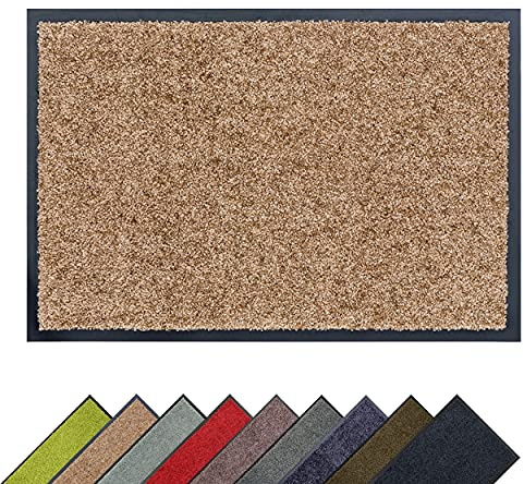 Rutschfeste Eingangsmatte Innen Fußmatte - Beige 60 x 180 cm (Rechteckig) | Langlebige Schmutzfangmatte pflegeleicht Läufer Flur farbecht Türmatte schmutzabweisend Sauberlaufmatte Innenbereich robust