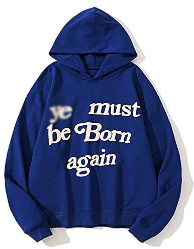 G&F Kapuzenpullover Kanye mit Kapuze Pullover Unisex Hip Pop Sweatshirts Mode Strassenmode (Color : Blue, Size : M)