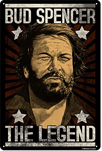 Blechwarenfabrik Braunschweig Bud Spencer The Legend 3D-Dekoschild aus Blech Mehrfarbig, Maße: 20cm x 30cm, 300/B001