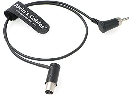 Alvin's Cables Low-Profile Câble Audio TA3F Mini-XLR 3 Broches Femelle à Verrouillage-3.5mm-TRS Angle Droit pour Sennheiser EK 2000 | Sony UWP|Sound Devices 633 688 Câble de Sortie Symétrique