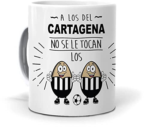 Taza de Fútbol | A los del Cartagena no se le tocan los …| Regalo Original para Aficionados del Efesé | Cosas de Fútbol para Niños | Idea de Sorpresa de Equipos de Fútbol | Cerámica 350 ML
