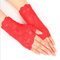 MoreChioce Damen Fingerlose Spitzen Handschuhe, 1 paar Elegant Blume Muster Kurz Fingerlos Spitze Handschuhe Half Finger Netzhandschuhe UV Schutz Fingerhandschuhe Brauthandschuh,Rot