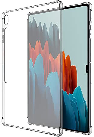 GMUJIAO Hülle Kompatibel mit Samsung Galaxy Tab S8 Ultra 14.6 inch,Silikon Weiches Leder TPU Stoßfest Leichtes Gehäuse-Transparent