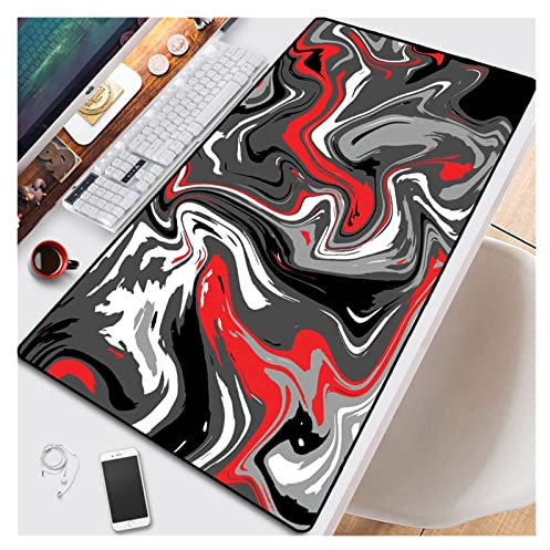 YOUPI Strata Liquide Computer Mousepad Mousepad Abstrait Grand 900x400 Mousemat Gamer XXL Tapis de Souris Pc Tapis de Clavier de Matelas de Bureau. (Color : Liquid3, Size : 90x40 cm)