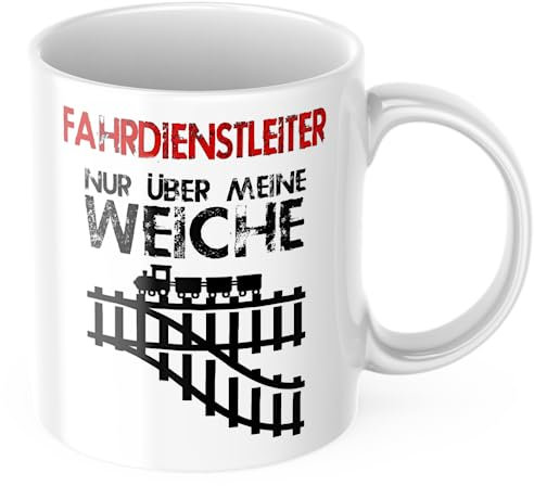 Fahrdienstleiter Nur über meine Weiche Tasse Bahntasse DB Netz Deutsche Bahn Eisenbahn Eisenbahner (weiß)
