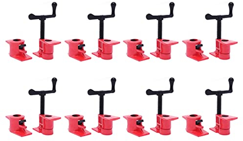 8 Stück Gusseisen Rohrschelle, 3/4 Zoll Heavy Duty Rohrschraubzwinge, Holzkleben Rohrschellen Rohr Schraubzwingen für Handwerksreparatur, DIY Holzbearbeitung