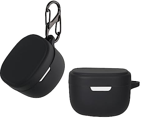 kwmobile Case Compatible with AudioTechnica ATH-SQ1TW Case - Silicone Cover Holder for Earbuds - Black
