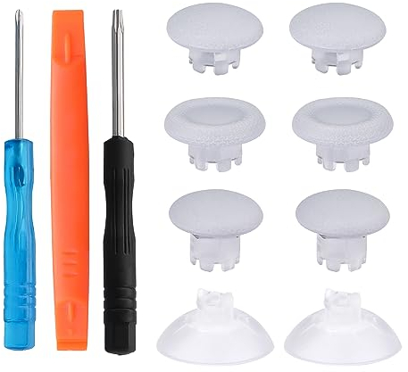 TOMSIN Thumbsticks Ersatz für Playstation Edge Wireless Controller, 8-in-1 Joysticks-Reparatur-Set, kompatibel mit PS5-Controller, für PS4, Xbox One, Xbox Serie X/s (weiß)