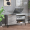 ZEYUAN Armoire à disques Sonoma Gris 84,5x38x48 cm Bois d'ingénierie,Meuble Platine Vinyle,Rangement Vinyle,Porte Vinyle
