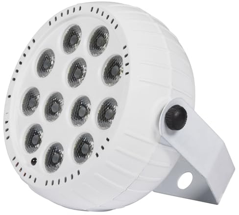 QTX | Rechargeable Mini LED PAR Light Powerful 12 x 1.5W LEDs & Up to 6 Hours Life from One Single Charge | White