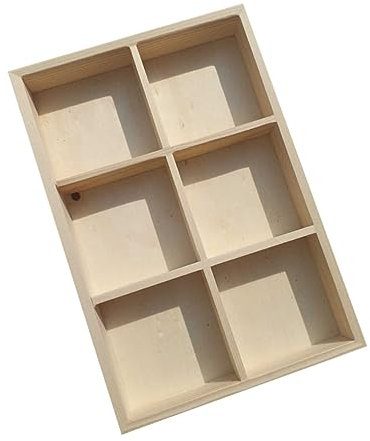 Holzpigmentbehälter mit 6 Fächern für Pigment und Malstift, Khaki